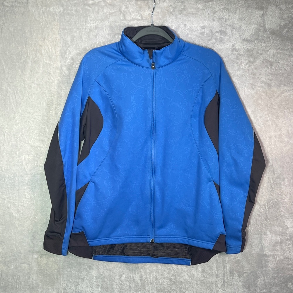 Novara Women's Cycling Softshell Jacket L Blue Black REI Bike Commuter Outdoor